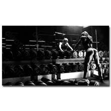 Sexy Bodybuilding Girl Motivational Inspirational Retro Gym Wall Decoration Painting Sport Fitness Lover Bedroom Home Decoration 2024 - buy cheap