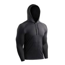 Men sports Shirt Long Sleeve Quick-drying Breathable Bottoming Hooded T-shirt Sports Tops For Gym Fitness Running 2024 - buy cheap