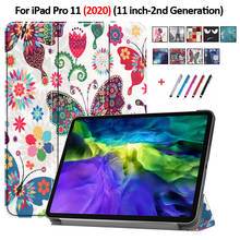 Funda for iPad Pro 2020 Case 11 inch Fashion Painted Tri-Fold Leather Auto Sleep Wake Smart Tablet for New iPad Pro 11 2020 Case 2024 - buy cheap