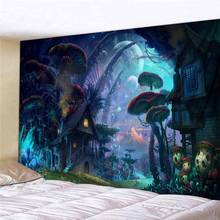 Fantasy Forest Mushroom Tapestry Wall Hanging Children Bedroom Backdrop DecorArt Wall Tapestry Carpet Psychedelic Tapestry Cloth 2024 - buy cheap