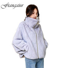 Ftangaiur 2021 Winter Import Velvet Mink Fur Coat For Femal Mandarin Collar Natural Fur Coat Women Short Real Mink Fur Coats 2024 - buy cheap