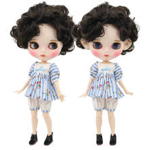 Ледяной DBS Blyth кукла 1/6 игрушка белая кожа совместное тело bjd черные волосы матовое лицо с бровью на заказ кукла 30 см 2024 - купить недорого