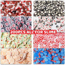 200Pcs Soft Pottery Fruit Slices Slime DIY For Nail Supplies Phone Accessories Charms For Slime Fluffy Lizun Kit Child Toys 2024 - buy cheap