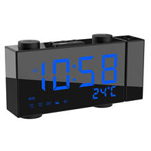 Projection Alarm Clock Digital Ceiling Display 180 Degree Projector Dimmer Radio Battery Backup Wall Time Projection 2024 - buy cheap