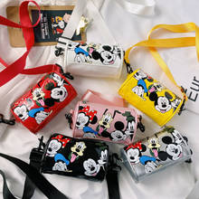 Bolsa carteiro infantil do mickey mouse da disney, bolsa pequena esportiva de ombro e moedas para meninas 2024 - compre barato