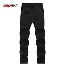 Super Plus Size XL-9XL New 2020 Spring Autumn Men's 100% Pure Cotton Black Loose Casual Long Pants Man Jogger Gray Blue Trousers 2024 - buy cheap
