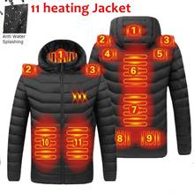 2021 NWE Men Winter Warm USB Heating Jackets Smart Thermostat Pure Color Hooded Heated Clothing Waterproof  Warm Jackets 2024 - buy cheap