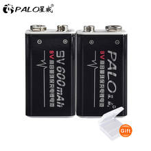 PALO 9V Rechargeable Battery 600mAh Li-ion 9V battery 6F22 lithium battery batteria high capacity for guitar toys 2024 - buy cheap