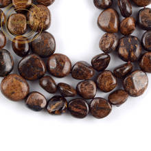 Miçangas de pedra natural irregular, bronze, freeform, pedras preciosas soltas para fazer joias, achados, pulseira diy, 8-10mm, 15” 2024 - compre barato