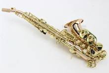 Margewate saxofone soprano curvo pequeno, b, instrumentos musicais planos, bronze, brasspfosfato, com estojo 2024 - compre barato