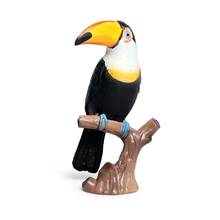 10cm simulação toucan pássaro papagaio animal modelo estatueta casa mesa ornamentos decoração do jardim crianças brinquedo de aniversário 2024 - compre barato