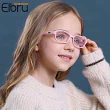 Elbru Square Anti-blue Light Kids Glasses Optical Frame Children Soft  Transparent Glasses Fashionable Silicone Material Eyewear 2024 - buy cheap