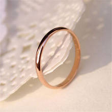 Простые гладкие обручальные кольца из титановой стали под розовое золото, антиаллергенные, бижутерия для мужчин и женщин, подарок 2024 - купить недорого