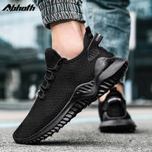 Кроссовки Abhoth мужские сетчатые, Дышащие Беговые кроссовки на резиновой подошве, легкая спортивная обувь с дырками для прогулок, черные, размер 46 2024 - купить недорого