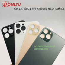 10pcs Europe Version Big Hole Back Cover With CE Case Rear Battery Cover For 11 pro max Back Glass Replace Phone Case Housing 2024 - buy cheap