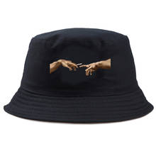 Sombrero de pescador plegable con diseño de manos de Michelangelo, gorra de Panamá con diseño estético, Unisex, para el sol, Hip Hop 2024 - compra barato
