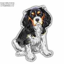 Volkrays adorável etiqueta do carro sentado cavalier rei charles spaniel raça cão acessórios de alta qualidade pvc decalque para vw, 15cm * 11cm 2024 - compre barato