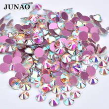 JUNAO SS6 8 10 12 16 20 30 Red Base Crystal AB Glass Rhinestone Nail Art Glass Stone Flatback Non Hotfix Crystals Strass 2024 - buy cheap