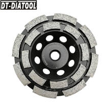 DT-DIATOOL 1pc M14 Thread Dia 100mm/4inch Diamond Double Row Cup Grinding Wheel For Concrete Brick Hard Stone Granite Marble 2024 - buy cheap