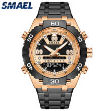 Relógio de pulso de quartzo masculino, relógio fashion de estilo de negócios em aço inoxidável com pulseira de relógio digital com visor para homens 2024 - compre barato
