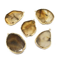 Natural stone slice agates pendant Irregular shape Pendants for Jewelry Making DIY Necklace Accessories Reiki Healing Jewellery 2024 - buy cheap