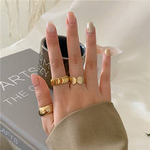 Женское кольцо с широкими манжетами, золотистое кольцо в стиле панк, аксессуар для вечерние, 2020 2024 - купить недорого
