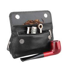 Black Brown Leather Tobacco Bag Pipe Pouch Case Smoking Bag For 2 Pipes Tamper Filter Tool Cleaner Preserve Freshness 2024 - buy cheap