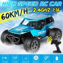 Carro rc 1:16 60 km/h rc controle remoto fora da estrada carros veículo 2.4 ghz controle remoto sem fio caminhão monstro elétrico