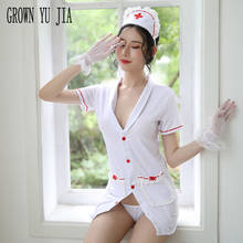 Intimate White Nurse Cosplay Underwear Dress Sexy Costume Short Skirt Set Porno Role Play Lingerie Women Erotic Nurse Uniform 2024 - buy cheap