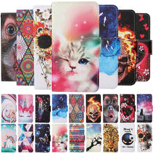 For Huawei P40 Lite E Cases Phone Case For Samsung Galaxy P30 Pro Magnetic Flip Leather Wallet Flower Painted Book Style Cover 2024 - buy cheap
