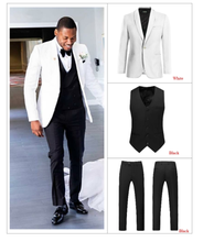 Terno masculino branco, calça e blazer para casamento, preto, branco, roupa de verão fina, smoking, festa, formatura, 3 peças 2024 - compre barato