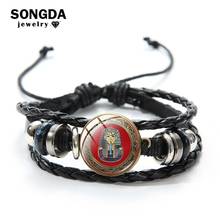 SONGDA Ancient Egyptian Sphinx Bracelet Egyptian Scarab Eye of Horus Vintage Pattern Glass Cabochon Charm Bracelet for Men Gift 2024 - buy cheap