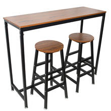 Mesa de madera para bares, taburete de Bar, mesa Rectangular Vintage con marco de Metal, silla superior para restaurante, oficina en casa 2024 - compra barato