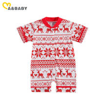 Ma&Baby 0-2Y Christmas Infant Toddler Newborn Baby Girl Boy Rompers Short Sleeve Red Deer Jumpsuit Xmas Outfits Baby Clothing 2024 - buy cheap