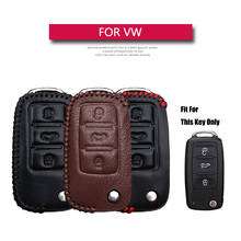 Leather Car Key Case Cover For VW Polo Passat B8 B7 B5 B6 CC T5 Touran Tiguan Polo Golf 4 5 6 7 Mk7 Caddy Key Holder Accessories 2024 - buy cheap