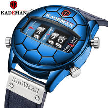 Kademan 9099 novo design elegante couro dupla exibição relógio calendário à prova dwaterproof água relógios esporte masculino 2024 - compre barato