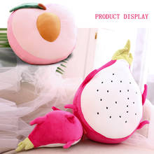 Brinquedo de pelúcia pitaya mangosadolescente simulação de frutas, abacate, pêssego, almofada, lindo presente para crianças 2024 - compre barato