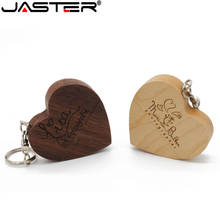 JASTER-memoria USB 2,0 con logotipo personalizado, Pendrive con forma de corazón de madera, 4GB a 32GB, (logotipo personalizado gratis) 2024 - compra barato