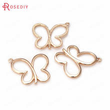 12PCS 19x17MM 24K Champagne Gold Color Plated Brass Butterfly Charms Pendants High Quality Diy Jewelry Accessories 2024 - buy cheap