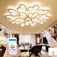 Lámpara de techo LED moderna con aplicación de Control remoto, lámpara de araña regulable para dormitorio, sala de estar, bombillas LED 2024 - compra barato