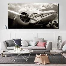 Классическая винтажная картина маслом на холсте самолета, ретро постеры и принты, картины для декора гостиной 2024 - купить недорого