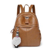 Высококачественный кожаный женский рюкзак, модные школьные сумки для девочек-подростков, винтажные женские дорожные рюкзаки на одно плечо C1306 2024 - купить недорого