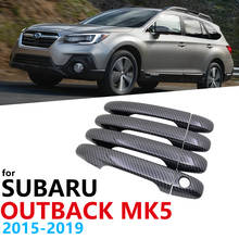 Capa de maçanetas de fibra de carbono para subaru outback mk5 2015 2016 2017 2018 2019, acessórios de carro com adesivos 2024 - compre barato