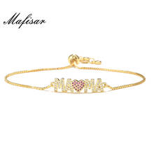 Mafisar Fashion Gold Color "Mama" Charm Bracelets For Women Girl Adjustable Chain Length Luxury CZ Jewelry Gift For Mom 2024 - buy cheap