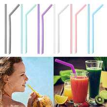 1PC Eco-Friendly Reusable Candy Color Silicone Drinking Straws Straight Bend Filter Pipette Portable Barware Accessories Tools 2024 - buy cheap