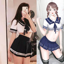 Women School Girl Role Play Students Costumes Set See-through Transparent Top with Mini Skirt Sexy Cosplay for Adult Uniform 2024 - buy cheap