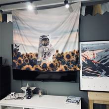 Tapices de girasol para colgar en la pared, tapiz de astronauta y astronauta, tela multifuncional para decoración de sala de estar, artesanía de tela 2024 - compra barato