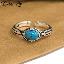 Vintage Retro New Adjustable Blue Rings For Women Female Fashion Punk Jewelry 2021 2024 - buy cheap