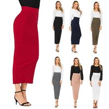 Falda larga ajustada de cintura alta para mujer musulmana, falda larga ajustada, ajustada al tobillo, estilo islámico 2024 - compra barato