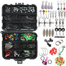 188Pcs/Box Fishing Accessories Tackle Kit Including Jig Hooks Swivel Snaps Sinkers Split Rings Beads with fishing tackle box 2024 - buy cheap